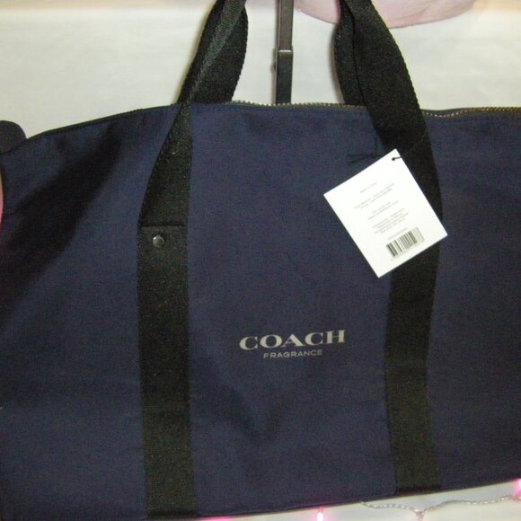 Coach Handbags - Coach Duffel Bag Travel Gym Weekender Navy Canvas NWT